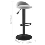 vidaXL Tabourets de bar lot de 2 gris clair velours