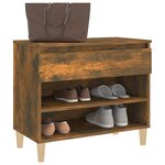 vidaXL Armoire à chaussures Chêne fumé 70x36x60 cm Bois d'ingénierie