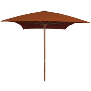 vidaXL Parasol de jardin avec mât en bois terre cuite 200x300 cm