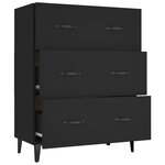 vidaXL Buffet haut Noir Bois d'ingénierie