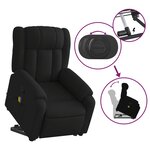 vidaXL Fauteuil de massage inclinable Noir Tissu