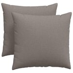 vidaXL Coussins de canapé 2 Pièces Taupe 45 x 45 cm tissu