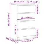 vidaXL Buffet Blanc 60x35x98 5 cm Bois d'ingénierie