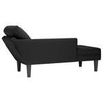 vidaXL Fauteuil long avec coussin et accoudoir droit noir velours