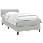 vidaXL Sommier à lattes de lit et matelas gris clair 90x210 cm velours