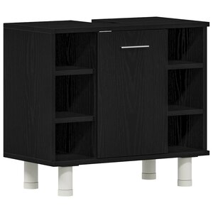 vidaXL Cabinet de salle de bain avec porte Chêne noir 60 x 32 x 54 cm