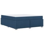 vidaXL Cadre de lit avec matelas Bleu 180 x 200 cm tissu