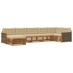 vidaXL Ensemble de canapés d'extérieur 7 Pièces Naturel et Beige