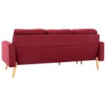 Vidaxl canapé à 3 places avec repose-pied rouge bordeaux tissu