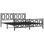 vidaXL Cadre de lit métal avec tête de lit/pied de lit noir 183x213 cm