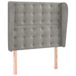vidaXL Tête de lit avec oreilles Gris clair 83x23x118/128 cm Velours