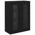 vidaXL Haut Armoire Chêne blanc et noir 69 5 x 34 x 180 cm