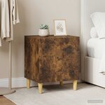 vidaXL Table de chevet 2 Pièces Chêne fumé 43 x 34 5 x 50 cm