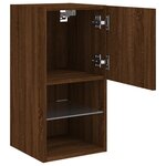 vidaXL Meuble TV avec lumières LED chêne marron 30 5x30x60 cm