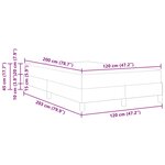 vidaXL Lit à ressorts avec matelas Gris foncé 120 x 200 cm tissu