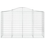 vidaXL Paniers à gabions arqués 2 Pièces 200x50x120/140 cm Fer galvanisé
