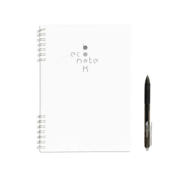EcoNotebk le carnet A5 réutilisable - Blanc - Pages lignées