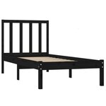 vidaXL Cadre de lit sans matelas noir 75x190 cm bois de pin massif