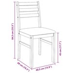 vidaXL Chaises à manger coussins 2 Pièces blanc bois massif caoutchouc