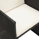 vidaXL Chaises de jardin lot de 2 avec coussins Résine tressée Noir