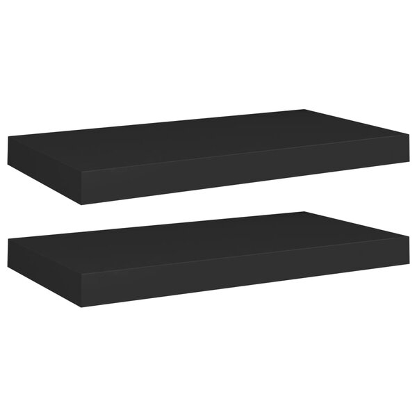vidaXL Étagères murales flottantes 2 Pièces noir 50x23x3 8 cm MDF