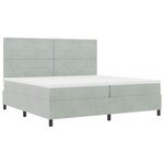 vidaXL Lit à ressorts avec matelas Gris clair 200 x 200 cm Velours