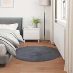 vidaXL Tapis en fausse Tafalla Anthracite Ø 120 cm Polyester