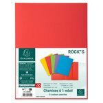Paquet De 50 Chemises 1 Rabat Rock''s 210 - 24x32cm - Couleurs Assorties - X 5 - Exacompta
