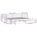 vidaXL Lit de jour avec gigogne et tiroirs sans matelas 90x200 cm