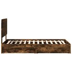 vidaXL Lit de Rangement Chêne fumé 90 x 200 cm Bois d'ingénierie