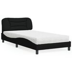 vidaXL Lit avec matelas noir 100x200 cm tissu