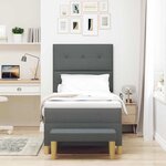 vidaXL Lit à ressorts avec matelas Gris foncé 100 x 200 cm tissu