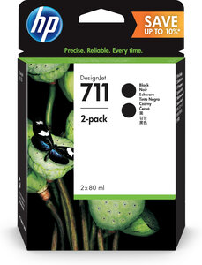 Hp hp 711 80ml noir cart. D encre 2-pack hp 711 80ml cartouche d encre noir 2-pack