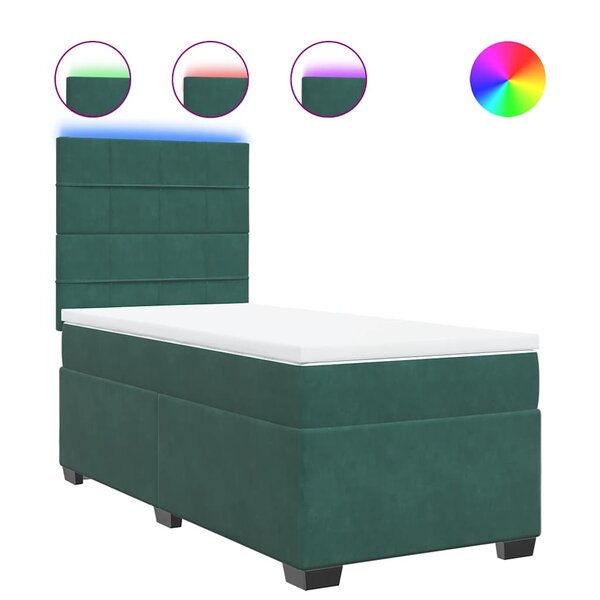 vidaXL Sommier à lattes de lit avec matelas Vert foncé 100x200 cm