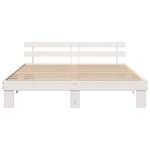 vidaXL Cadre de lit Blanc 200 x 200 cm Bois massif en pin