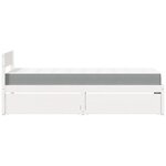 vidaXL Lit avec tiroirs et matelas blanc 90x190 cm bois massif de pin