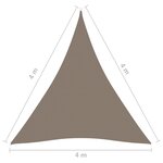 vidaXL Voile de parasol tissu oxford triangulaire 4x4x4 m taupe