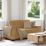 vidaXL Canapé deux places avec coussin Marron Velours