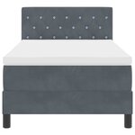 Lit à sommier tapissier avec matelas et LED gris foncé 90x190 cm en velours