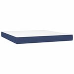 vidaXL Sommier à lattes de lit avec matelas LED Bleu 160x200 cm Tissu