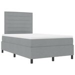vidaXL Lit à ressorts avec matelas Gris clair 120 x 200 cm tissu