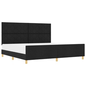 vidaXL Cadre de lit avec tête de lit Noir 200 x 200 cm tissu