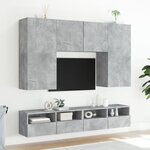 vidaXL Meuble TV mural gris béton 80x30x30 cm bois d'ingénierie