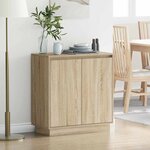 Buffet vidaXL avec LED en chêne Sonoma - 71 x 34 5 x 75 cm - Fabriqué en bois d'ingénierie