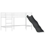 vidaXL Lit mezzanine pour enfants Blanc et Bleu 90 x 190 cm Métал