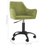 vidaXL Chaises pivotantes à manger lot de 2 vert clair velours