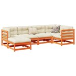 vidaXL Salon de jardin 6 Pièces cire marron bois de pin massif