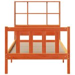 vidaXL Lit bibliothèque sans matelas cire marron 90x200 cm pin massif