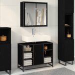 vidaXL Ensemble de mobilier de salle de bain 2 Pièces Chêne noir