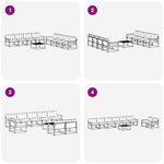vidaXL Ensemble de canapés d'extérieur 9 Pièces Blanc et crème